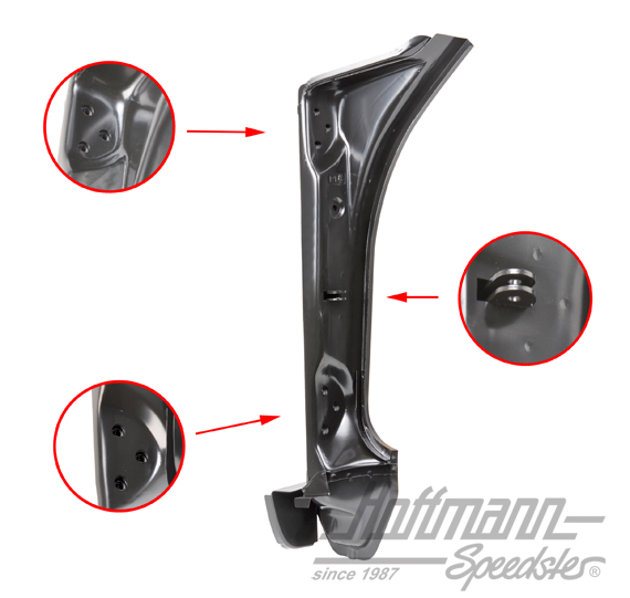 Lamiera montante portiera, 69-73, davanti, sinistra | 911 501 039 00 | 590-0058-21