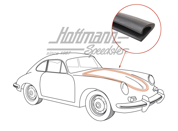 Guarnizione cofano anteriore, 356 A/B/C | 644 511 901 06 | 510-6490