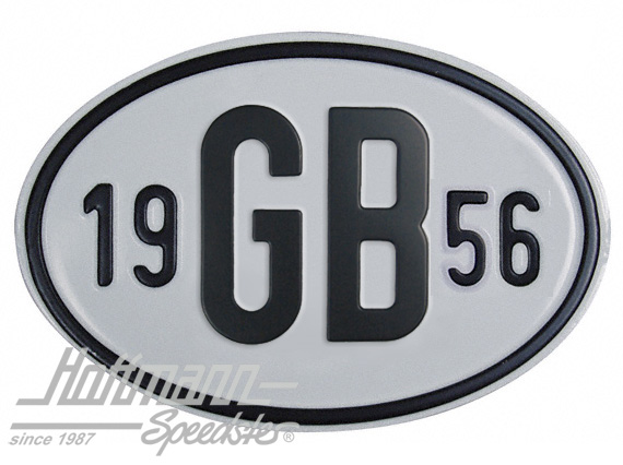 Targa sigla internazionale "GB" (Gran Bretagna), "1956", alluminio |  | 020-2404-56