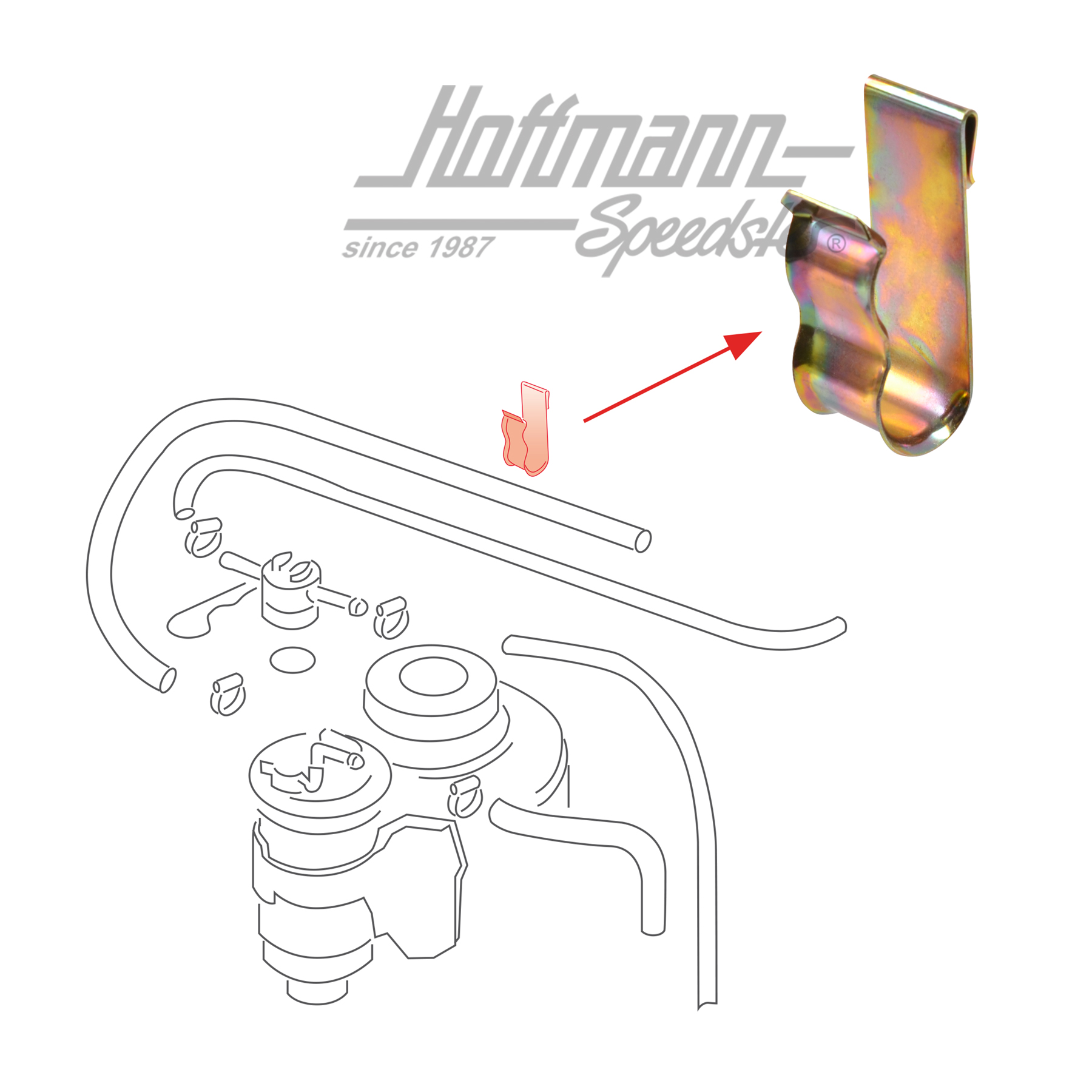 Supporto, tubo del carburante, Golf 2 
 | 191 201 248 | 202-2100