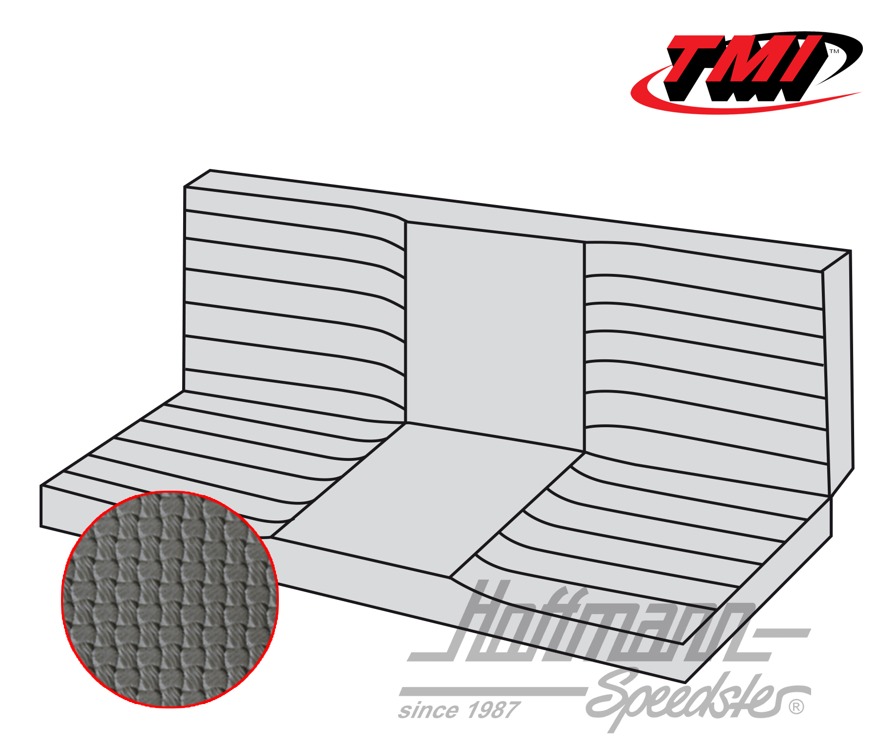 Copri panca, Karmann Ghia Cabriolet, 71-74, grigio | 43-1612-06 | 066-0085-35