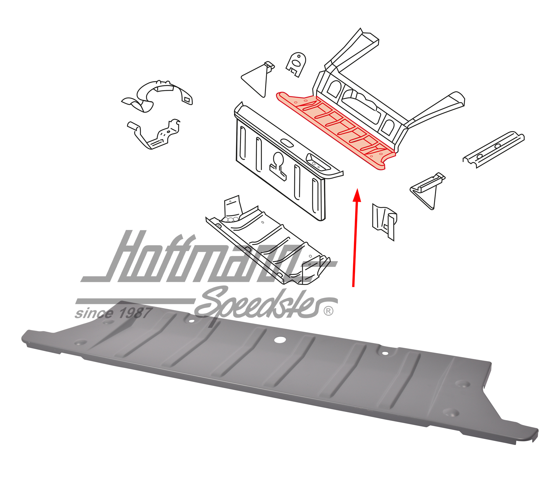 Posa ruota di scorta, inferiore, Tipo 181 | 181 805 583 AM | 080-0618