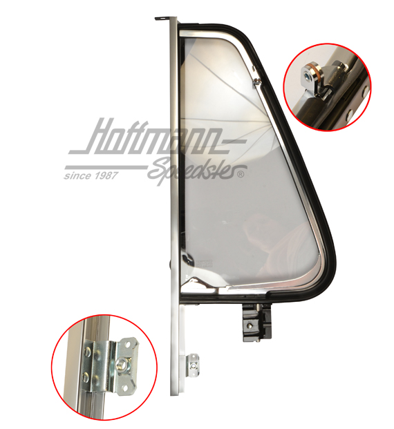 Deflettore, completo, Furgone T2, cromato, destra                                                   