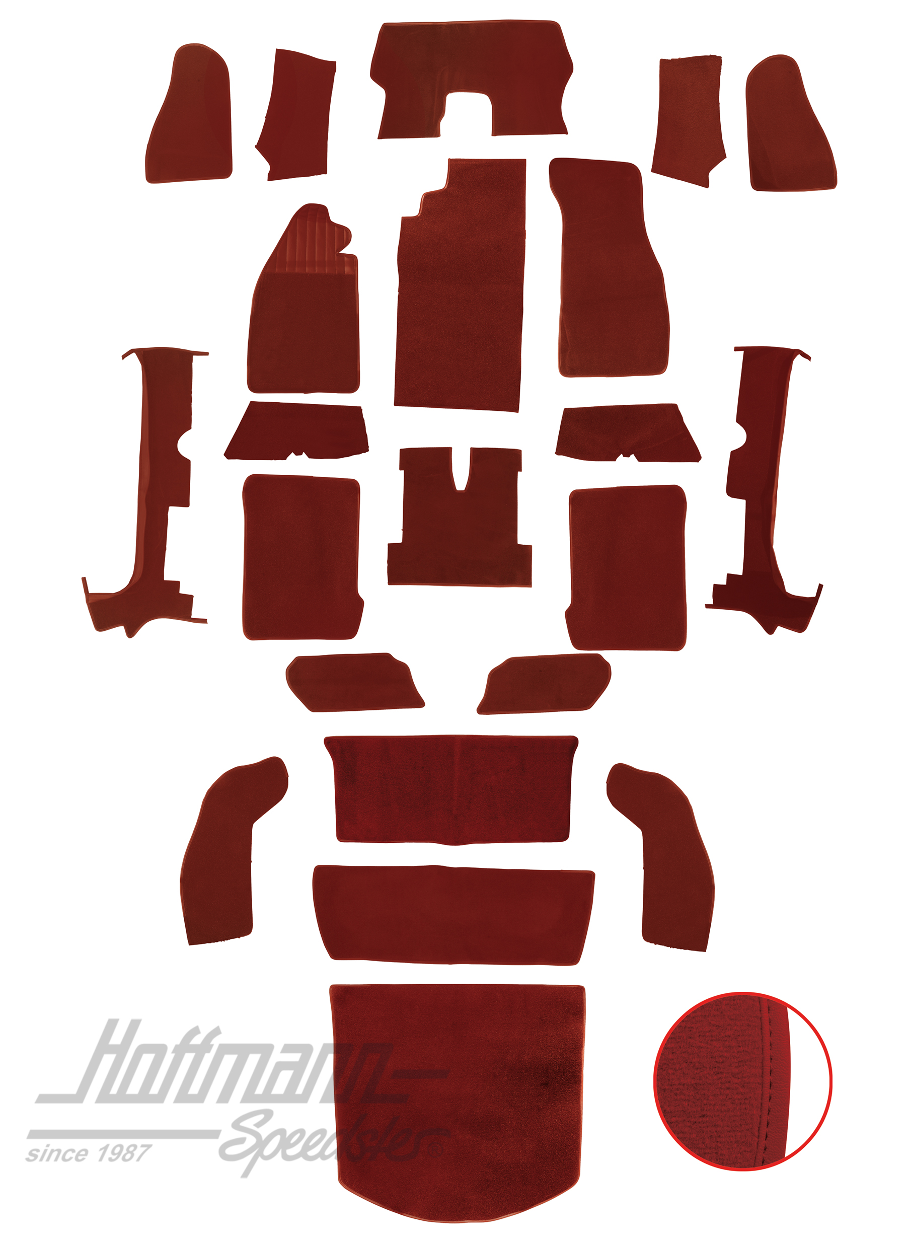 Set tappeti, Maggiolino Cabriolet, 1303, rosso |  | 026-6126