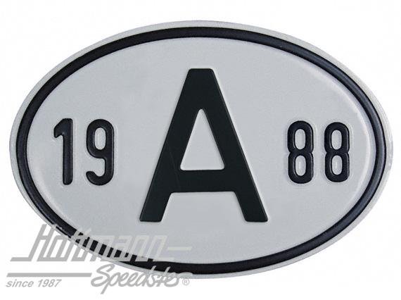 Targa sigla internazionale "A" (Austria), "1988", alluminio |  | 020-2398-88