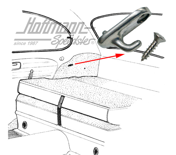 Gancio, panca posteriore, con vite | 111 885 561 | 055-5004