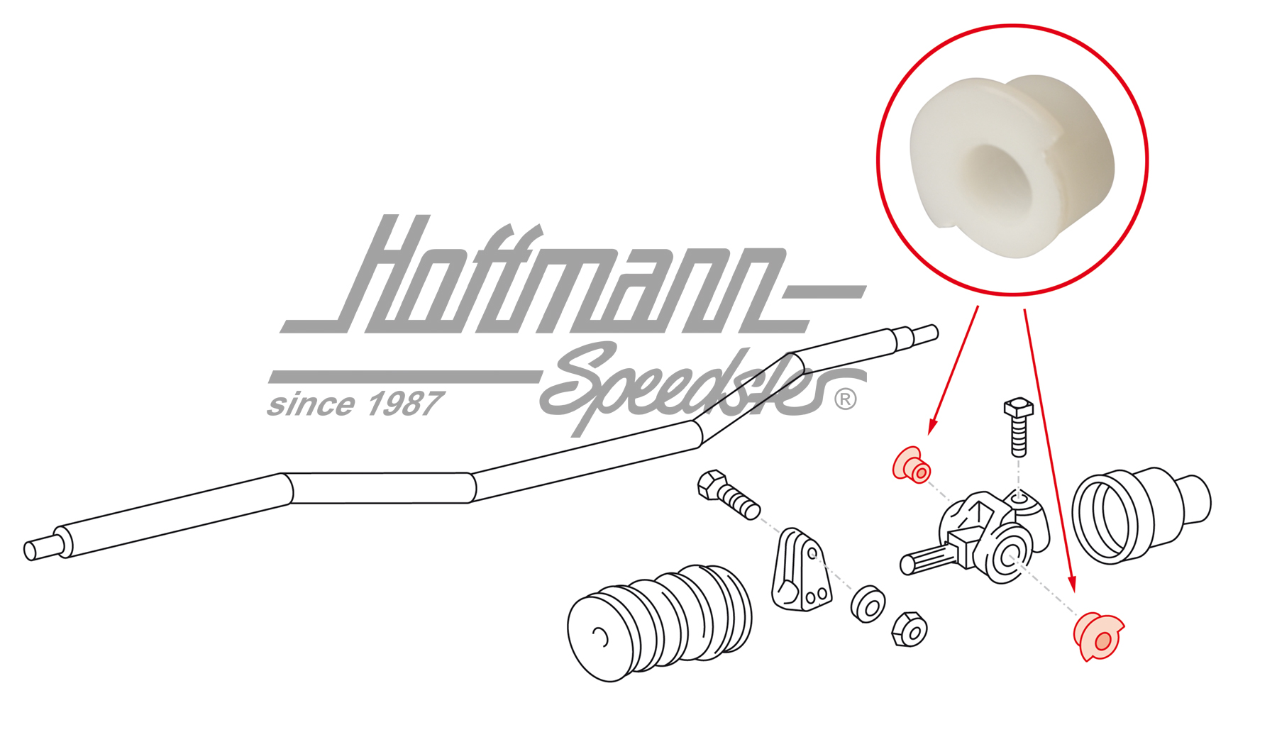 Boccola, frizione asta de commando, 356/911 | 695 424 223 00 | 510-3310