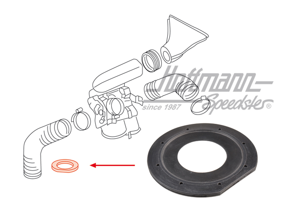 Anello di tenuta, tubo flessibile riscaldamento / cruscotto | 901 572 913 01 | 530-1320