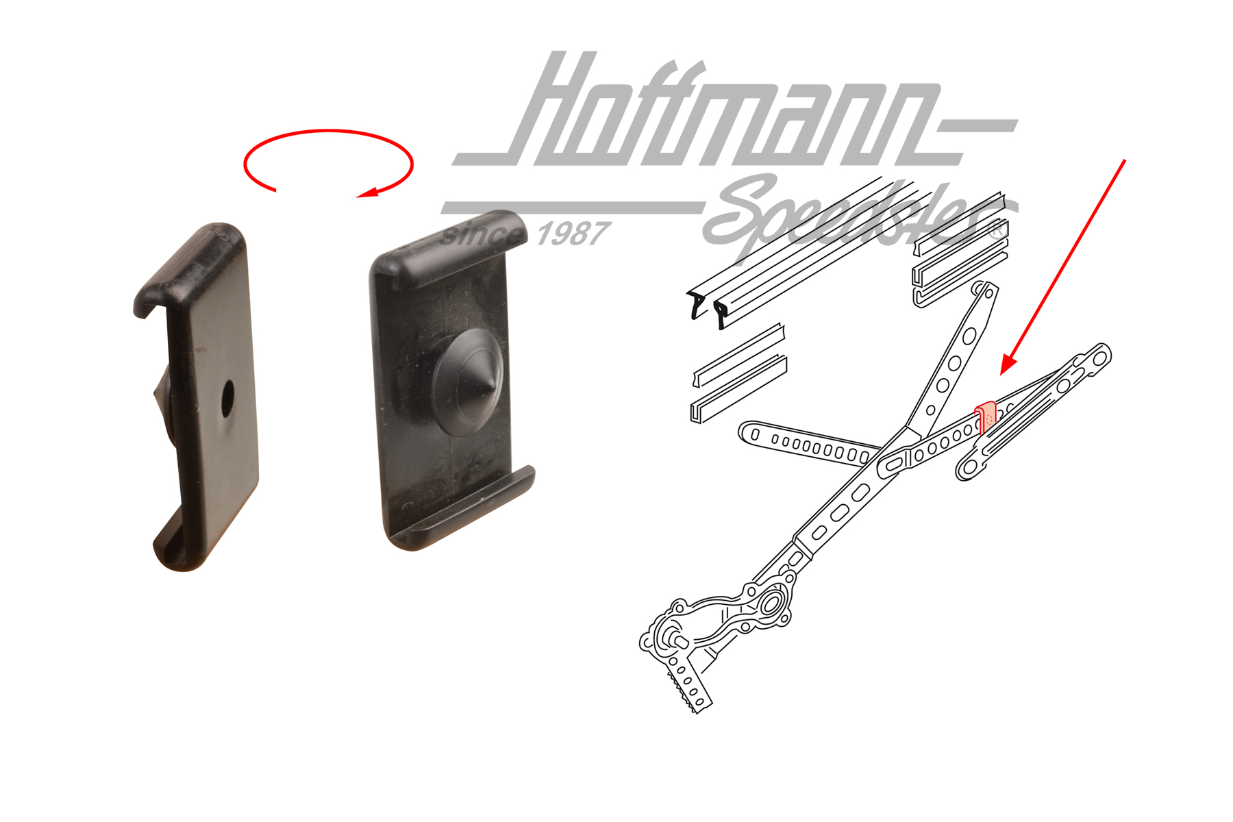 Slitta, alzacristalli
, 
Golf 1 Cabriolet | 155 837 437 | 180-1255