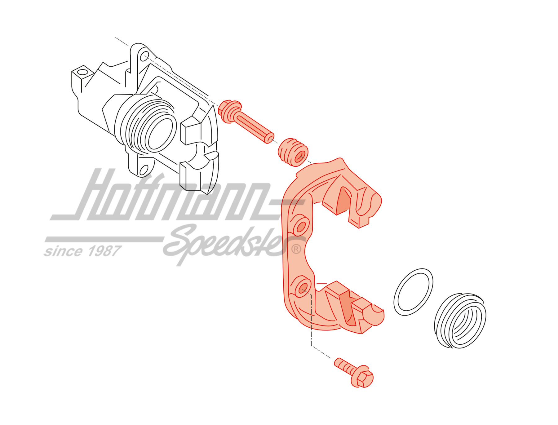 Supporto di freno, Furgone T3,  8.86-7.92, sinistra/destra                                          