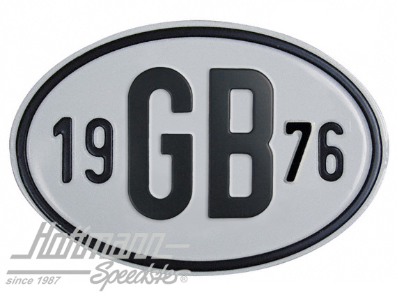 Targa sigla internazionale "GB" (Gran Bretagna), "1976", alluminio |  | 020-2404-76