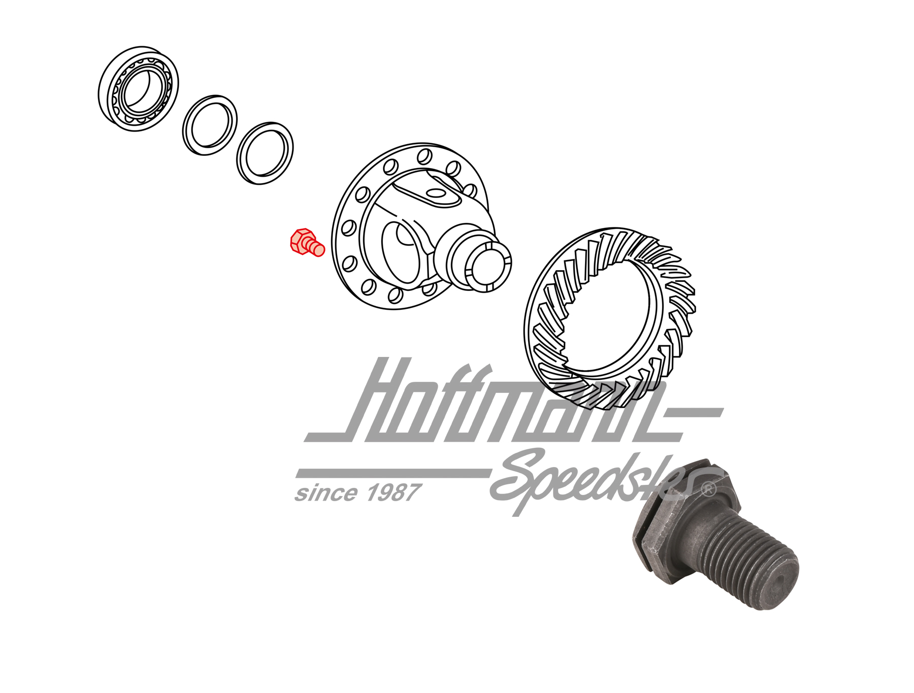 Vite, alloggiamento differenziale, 911/914                                                          