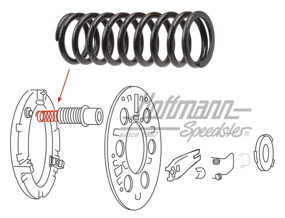 Molla di pressione, piastra di pressione vecchia, 180 mm | 211 141 155 | 088-3100
