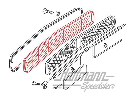 Griglia di ammissione aria, con alette, anteriore, Furgone T2                                       