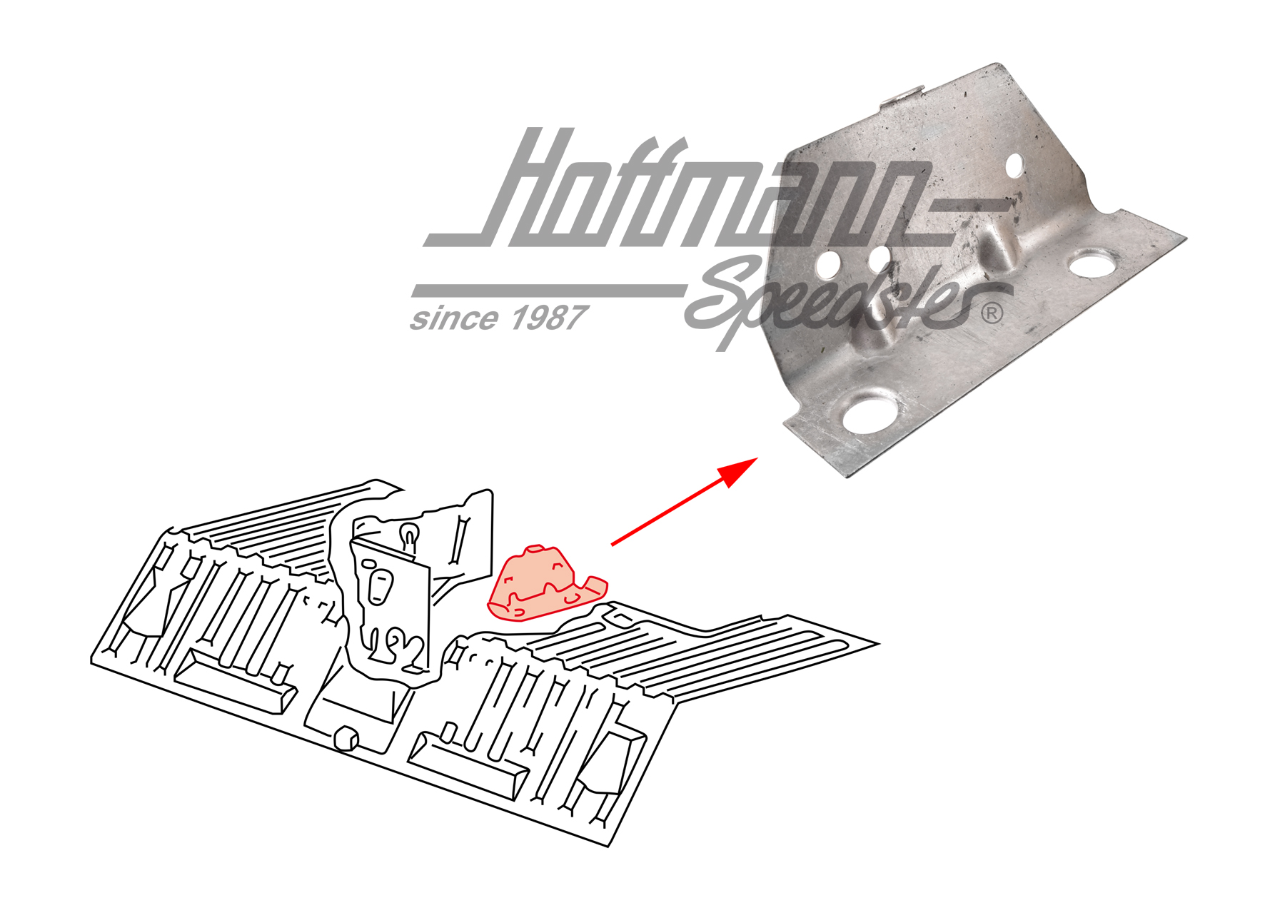 Lamiera di supporto, posteriore, filtro dell'aria, Furgoneta T3 | 251 813 541 A | 390-0294