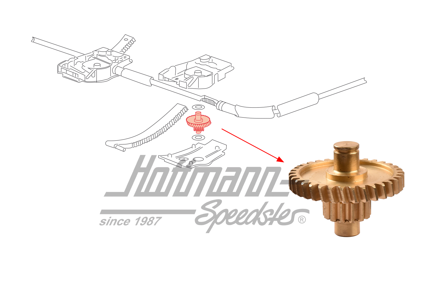 Ruota dentata, motore tetto scorrevole, 924/944                                                     