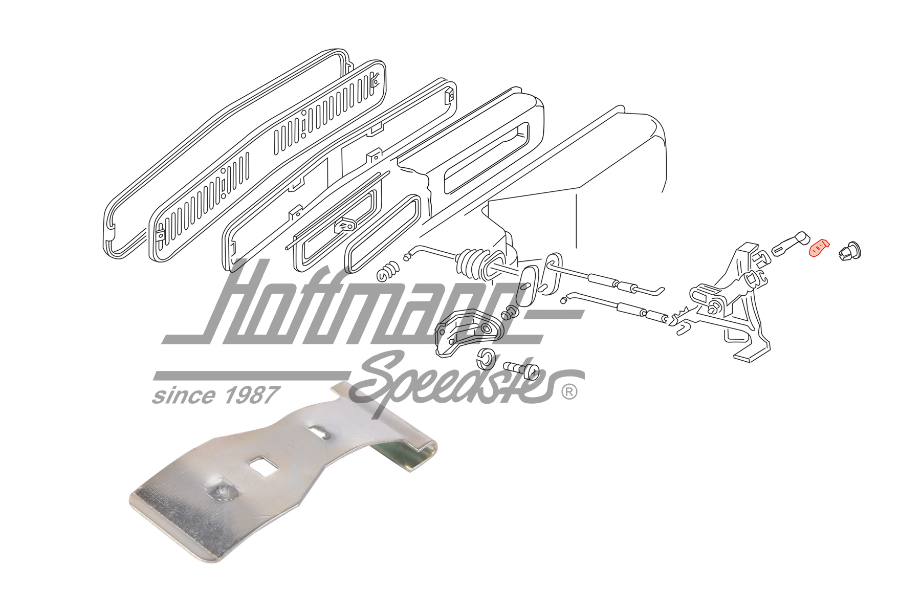 Lamiera di supporto, leva di riscaldamento

, Furgone T2, 8.71-7.72 | 211 259 373 A | 090-1296-33