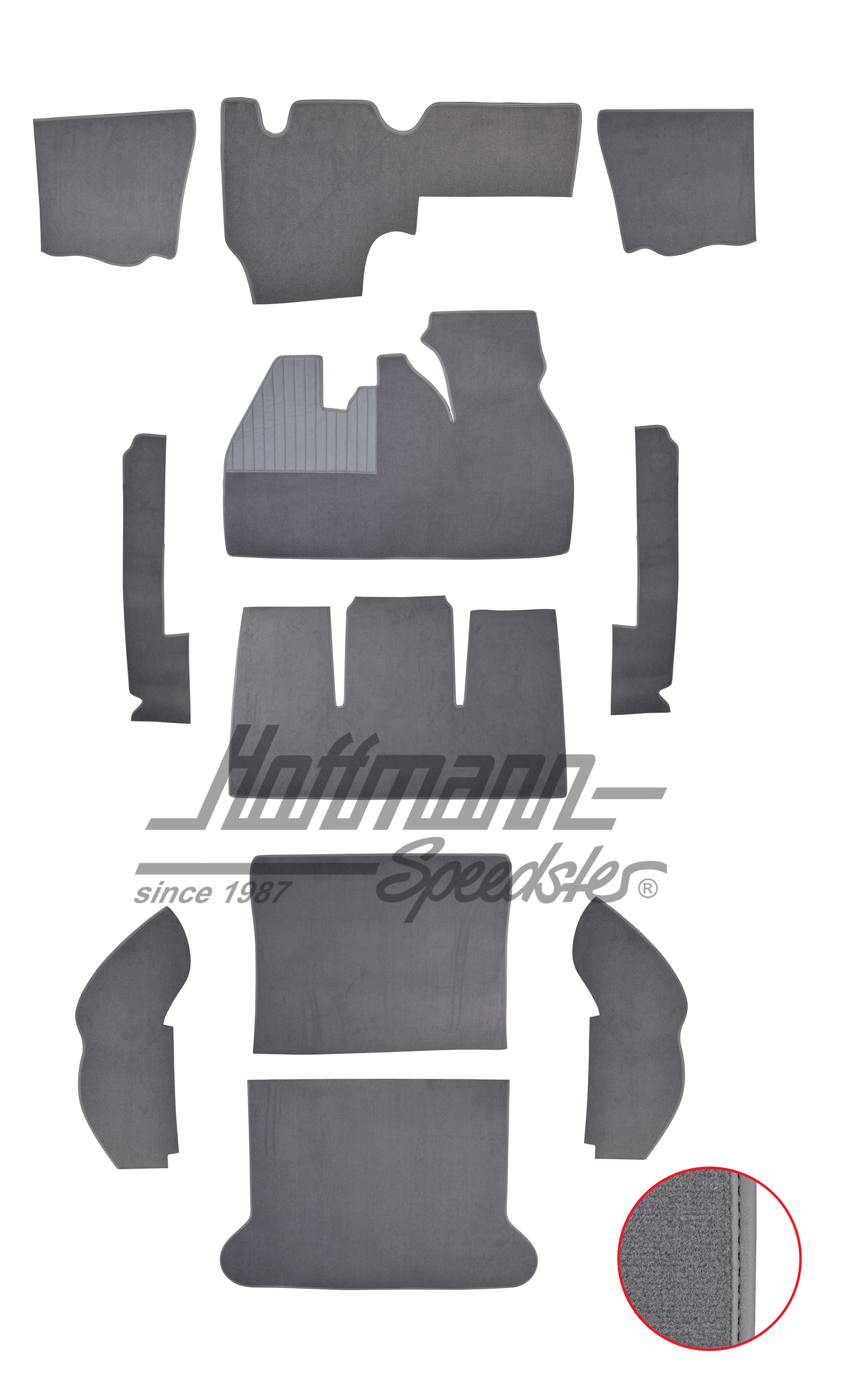 Set tappeti, Maggiolino Berlina, 8.61-7.68, grigio |  | 026-5423