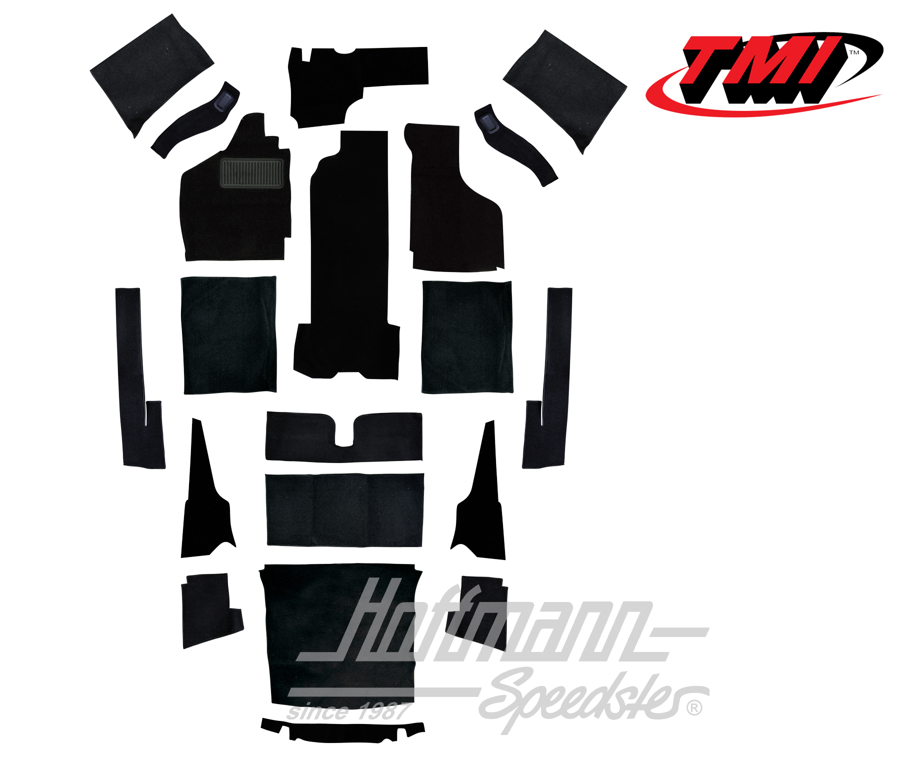 Set tappeti, Karmann Ghia Cabriolet, nero, -7.68 | 34-F1624-801 | 066-0046-50