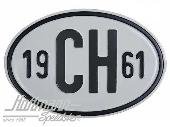 Targa sigla internazionale "CH" (Svizzera), "1961", alluminio |  | 020-2401-61