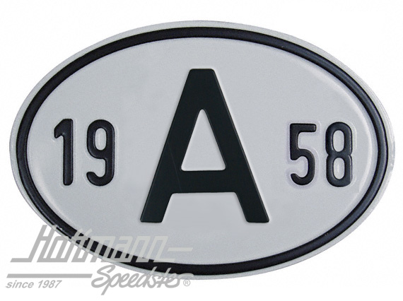 Targa sigla internazionale "A" (Austria), "1958", alluminio |  | 020-2398-58