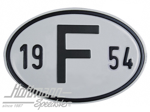 Targa sigla internazionale "F" (Francia), "1954", alluminio |  | 020-2399-54