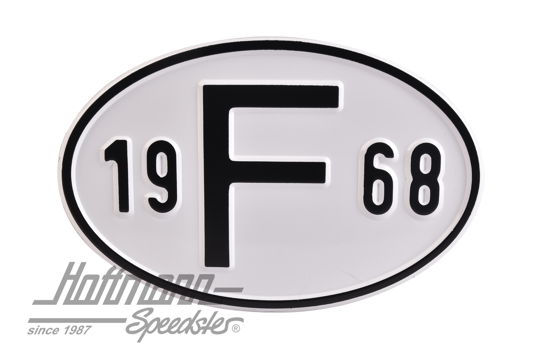 Targa sigla internazionale "F" (Francia), "1968", alluminio |  | 020-2399-68