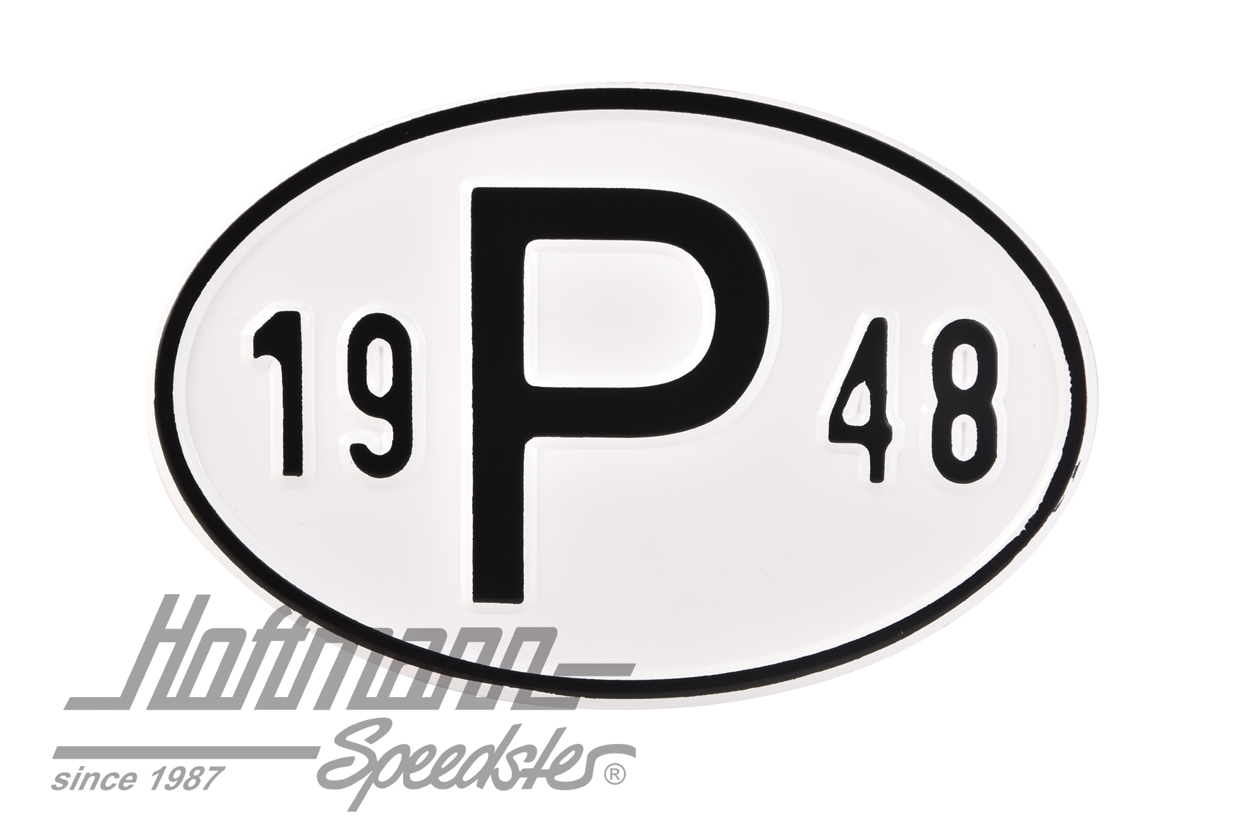 Targa sigla internazionale "P" (Portogallo), "1948", alluminio |  | 020-2405-48