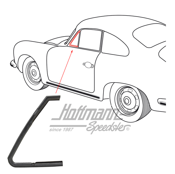 Guarnizione, deflettore, Porsche 356 A/B/C, sinistra                                                