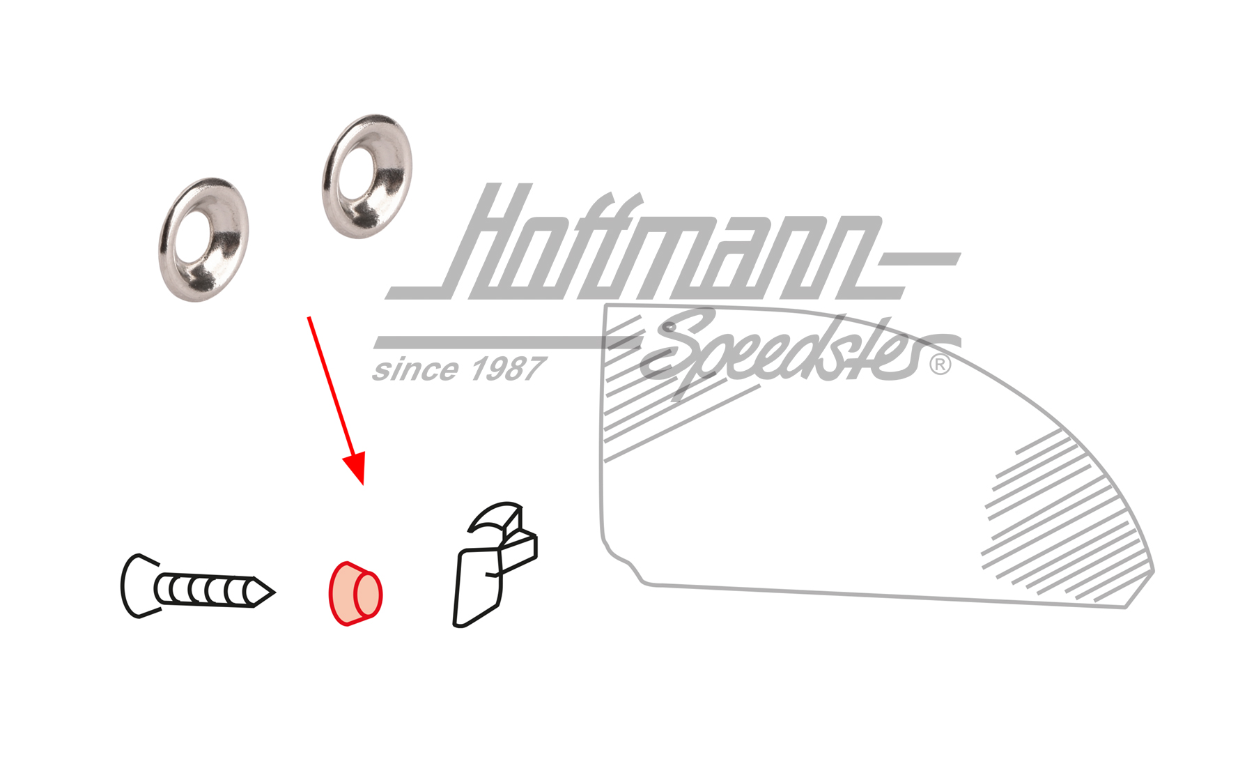 Rondella conica, 7mm, pezzo finale guarnizione scanalatura
 | 343 831 741 | 020-4710-18