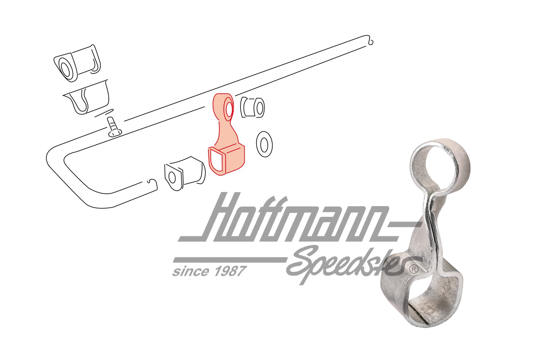 Supporto, stabilizzatore, posteriore, -77, sinistra | 901 333 731 01 | 521-6188-11