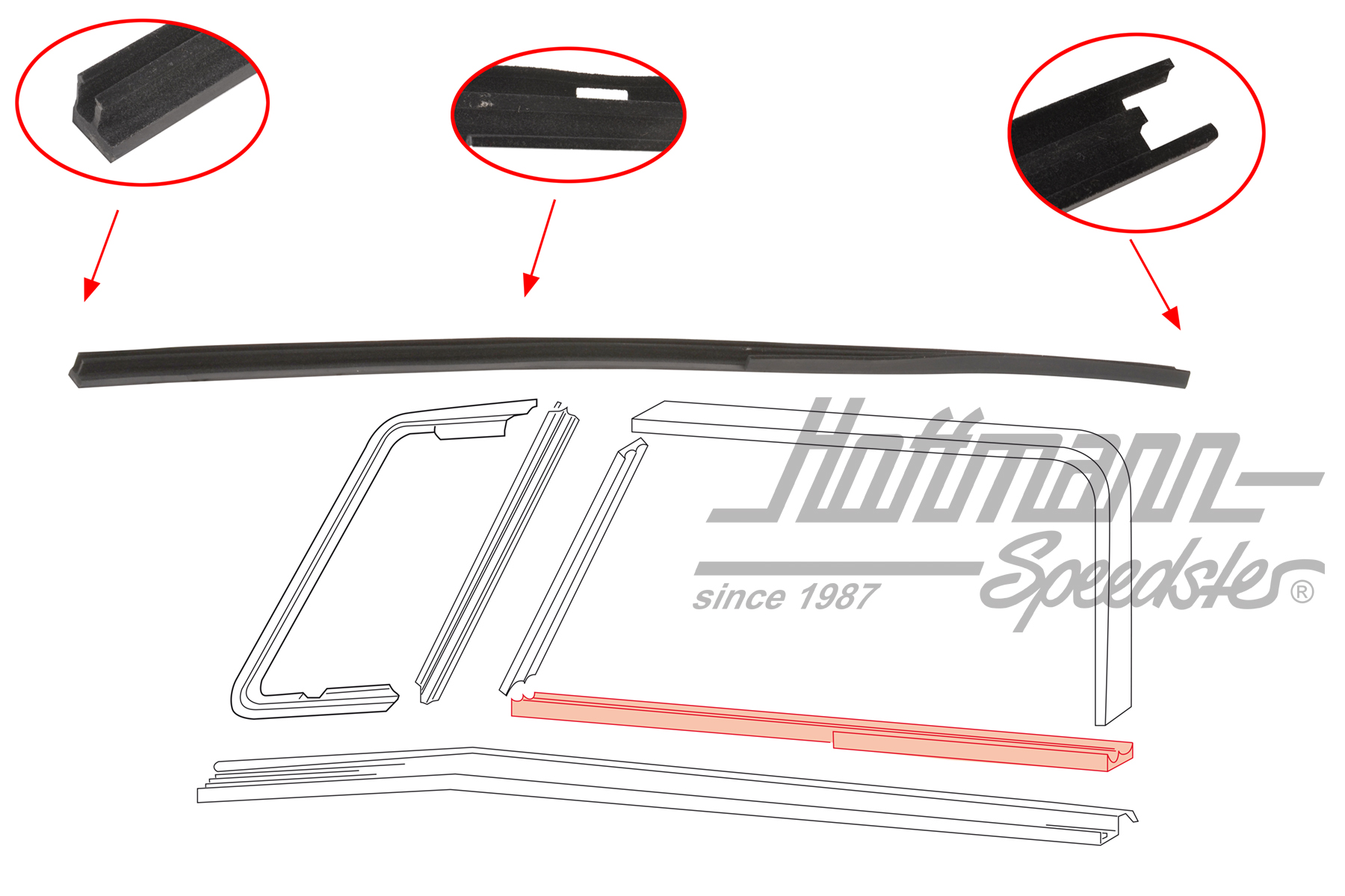 Profilo guida, finestra scorrevole, inferiore, destra | 211 837 388 A | 089-0130-12