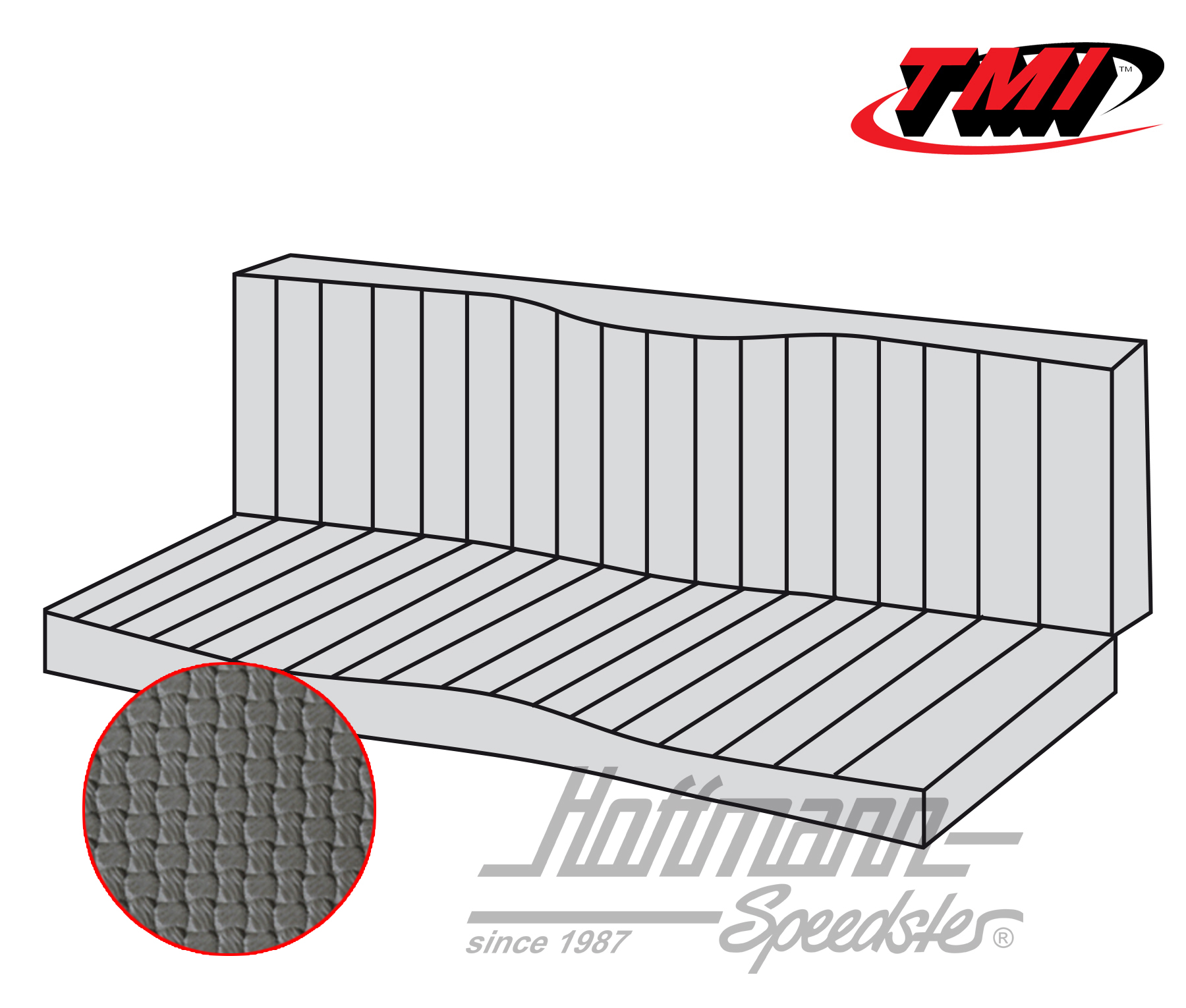 Copri panca, Karmann Ghia Coupé, 55-71, grigio | 43-1511-06 | 066-0082-35