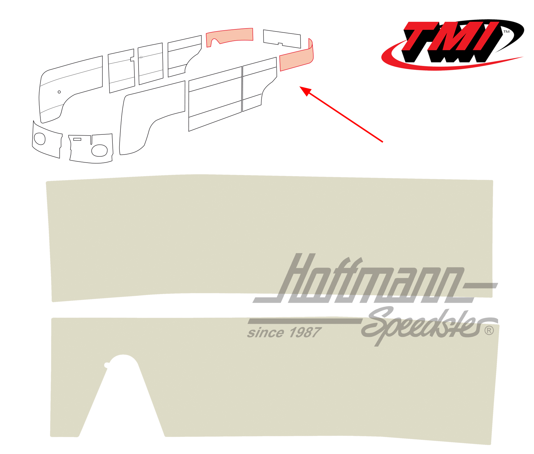 Pannelli laterali, posteriore, 62-67, bianco antico | 10-2142-15 | 098-0584-04