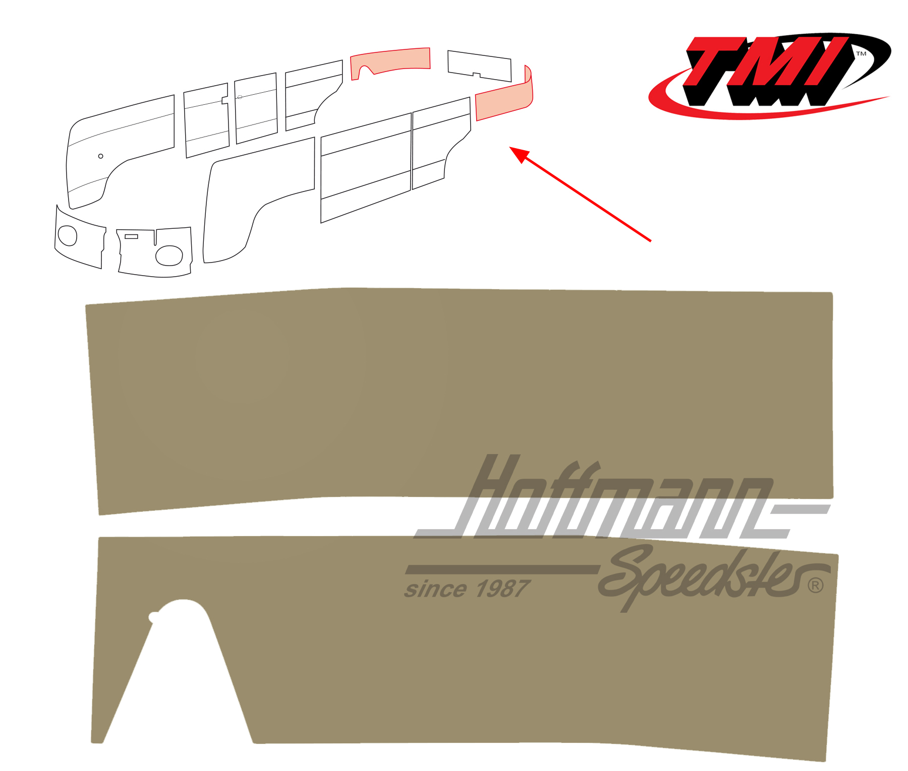 Pannelli laterali, posteriore, 55-62, beige | 10-2141-14 | 098-0582-05