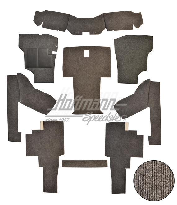 Set tappeti, antracite, Furgone T3 WBX | CK7292A Charcoal Narrow Weave | 360-0900-12