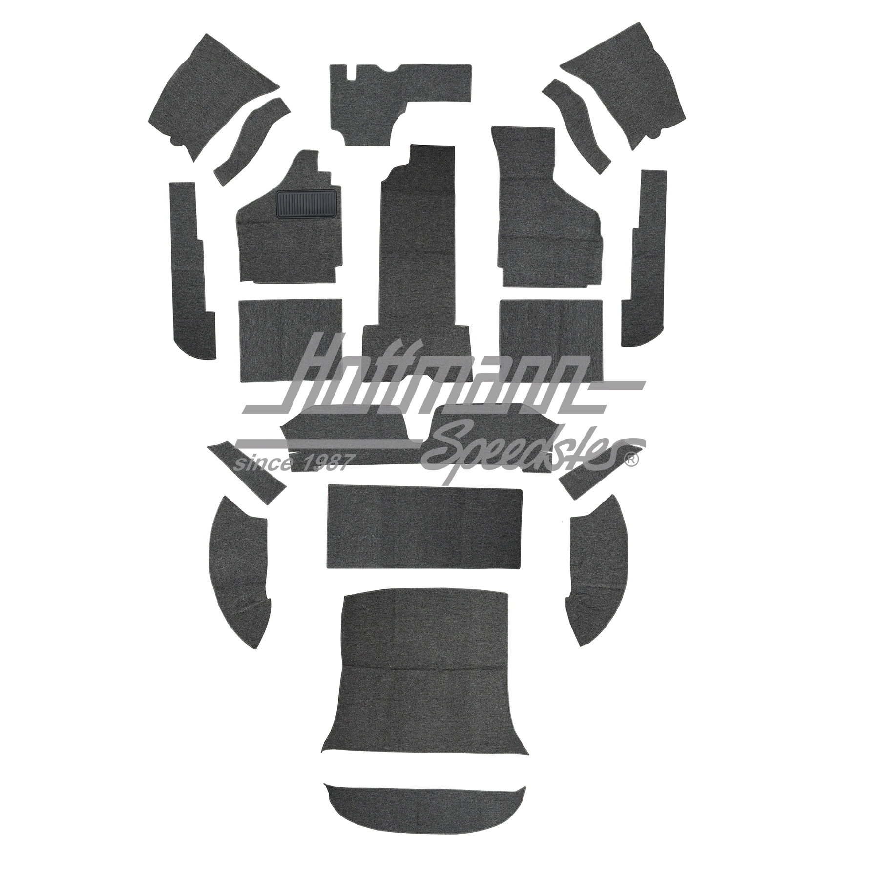 Set tappeti, Karmann Ghia Coupé, grigio, 8.68- | 34-F1524-407 | 066-0043-20