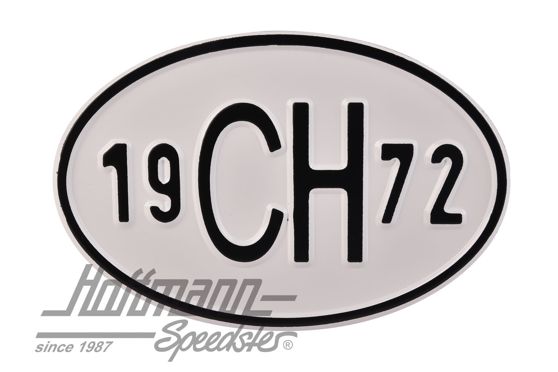 Targa sigla internazionale "CH" (Svizzera), "1972", alluminio |  | 020-2401-72
