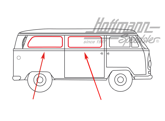 Guarnizione finestra laterale, posteriore, senza scanalatura | 221 845 321 B | 090-6111