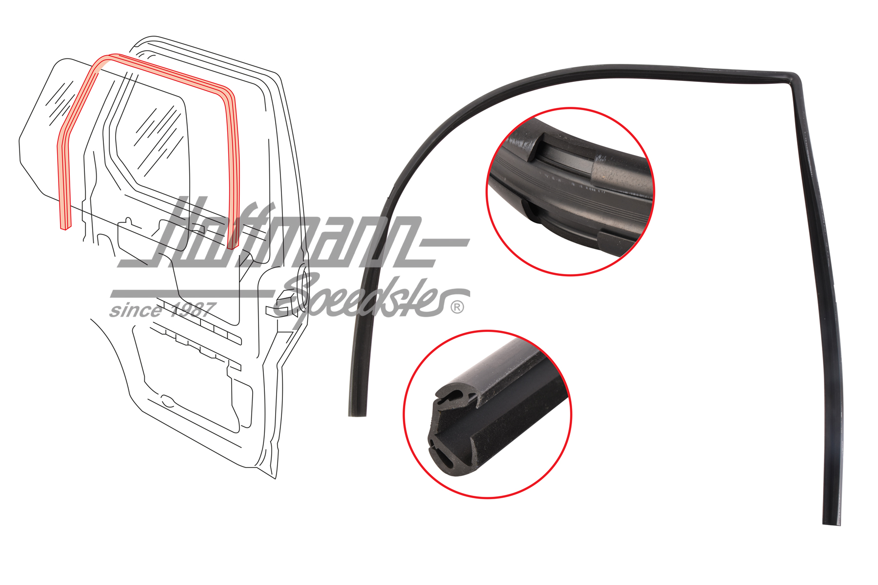 Guida della finestra
, porta, destra, anteriore, Furgone T4, 91-04 | 701 837 710 C | 408-1427