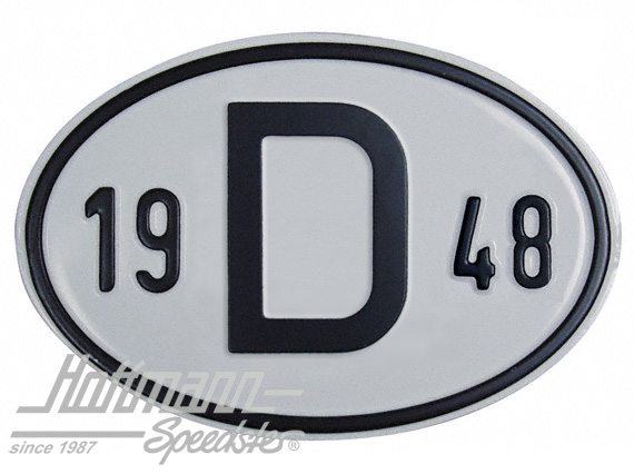 Targa sigla internazionale "D" (Germania), "1948", alluminio |  | 020-2396-48