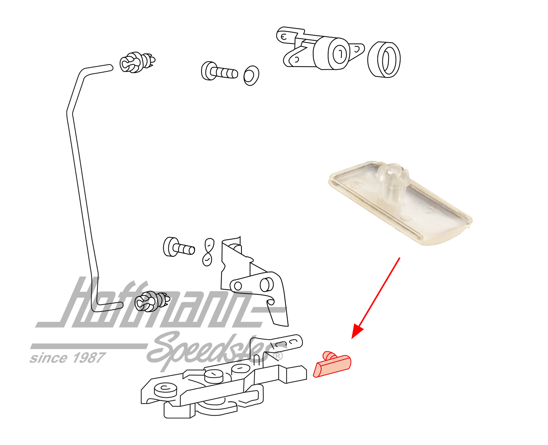Tampone, serratura portellone posteriore, Cabriolet | 155 827 545 | 180-1123-20