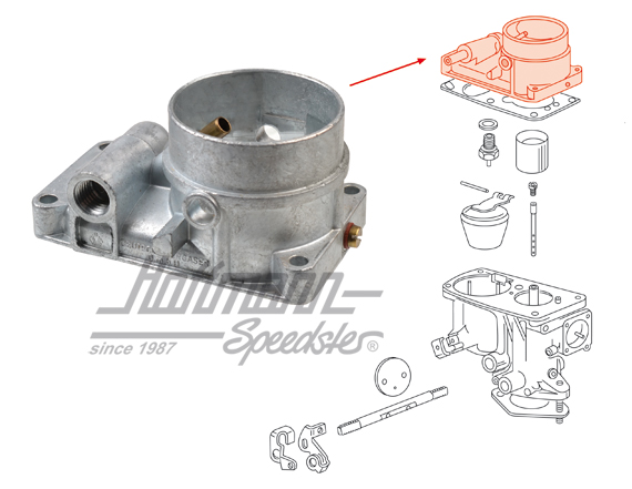 Alloggiamento superiore del carburatore, 26VFIS (nudo) | 111 129 109 B | 020-1315-08