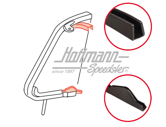 Guarnizione tra vetro deflettore / telaio, 8.64- | 221 845 295 A T1 Passform | 020-5233-16