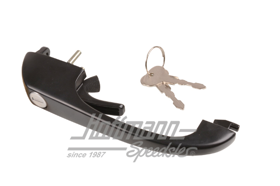 Maniglia, Furgone T3, serratura a chiave, nera | 251 837 205 | 370-3225