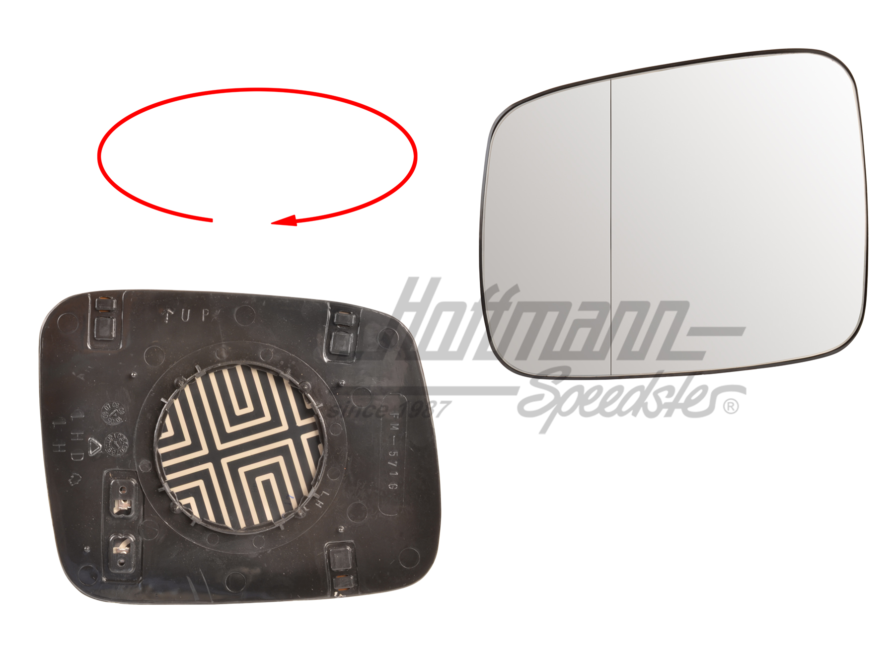 Vetro per specchio, elettrico, asferico, sinistra | 701 857 521 Q | 408-6713-11