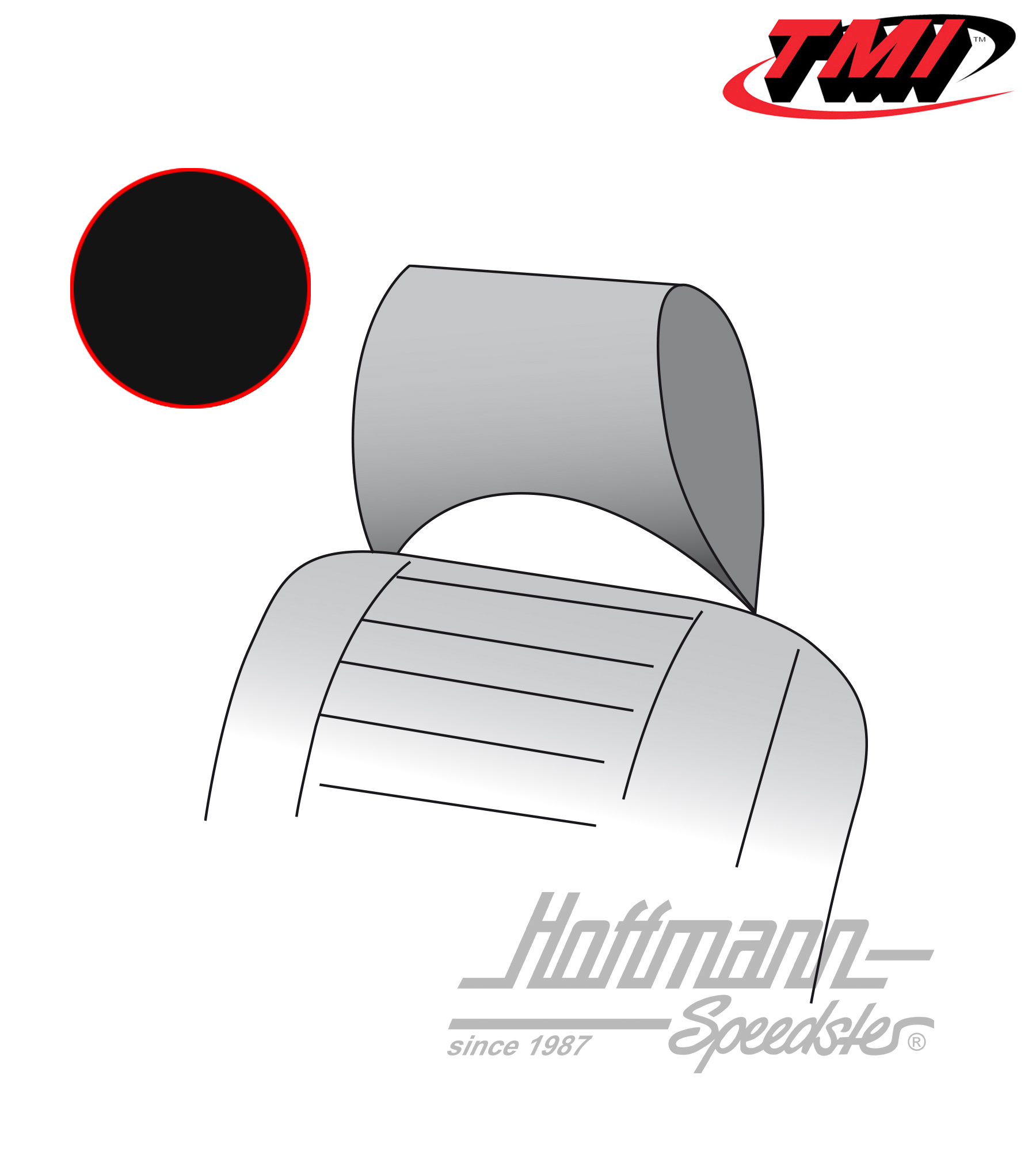 Copri poggiatesta, Furgone T2, 73-76, nero | 43-2130-11 | 098-0640-10