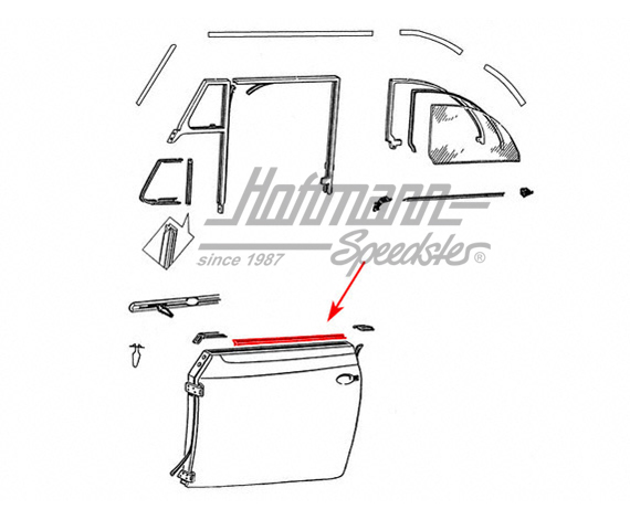 Guarnizione di canale di tenuta portiera, interna, esterna, 52-64 | 151 837 475 B | 020-5065