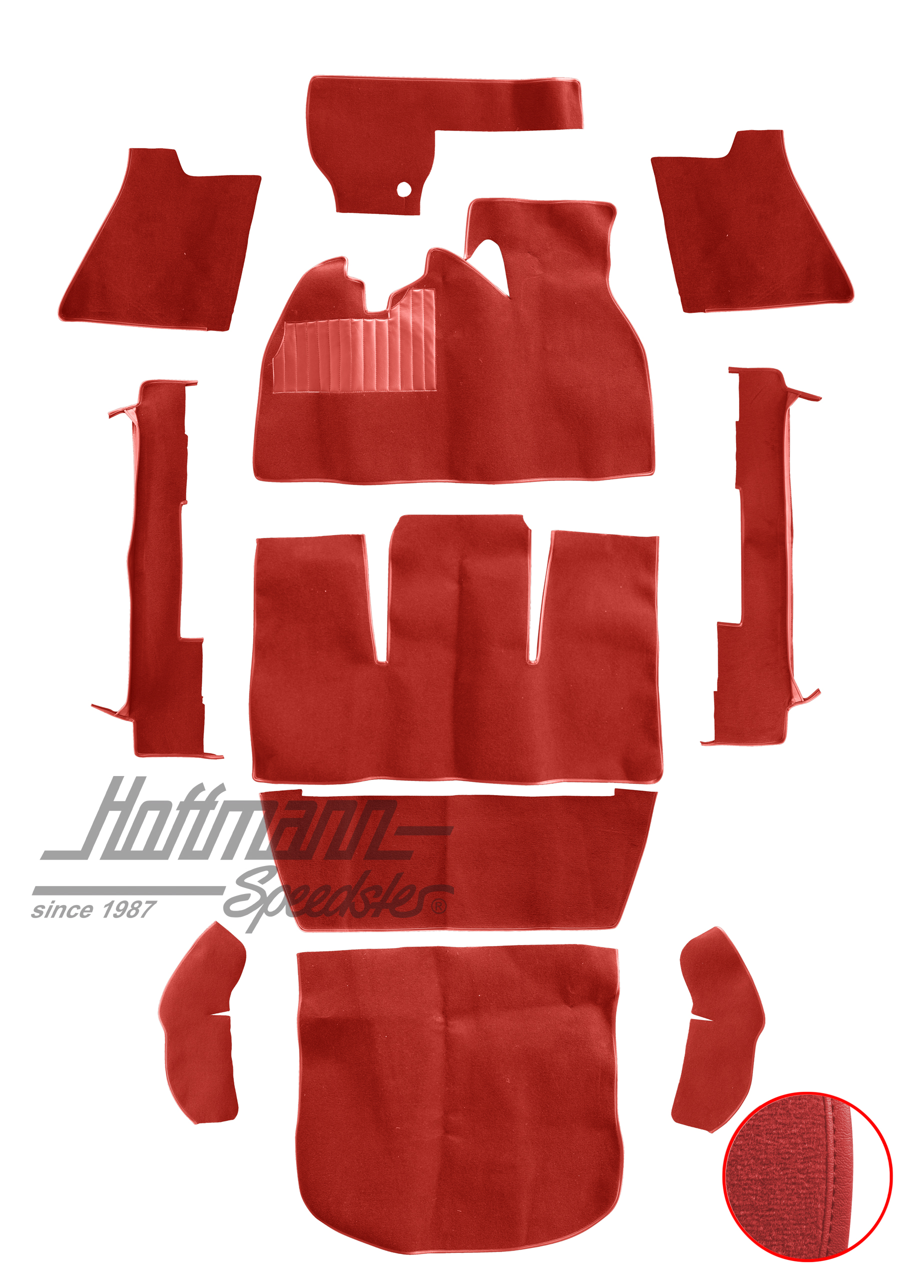 Set tappeti, Maggiolino Berlina, 1302, rosso chiaro |  | 026-5627