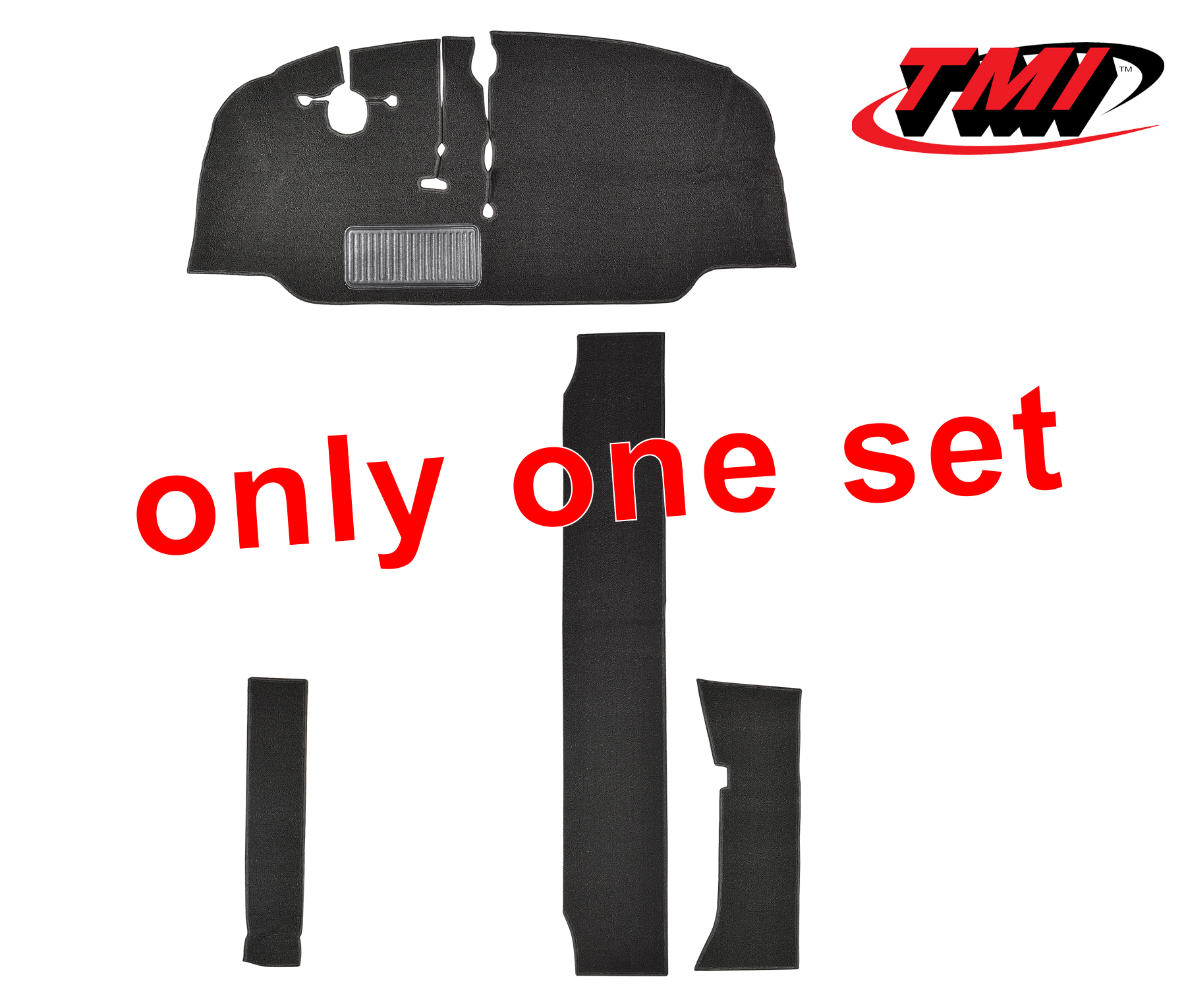 Set tappeti, cabina conduttore,Furgone T2, 67-72, nero (4) | 34-F2125-301   ohne | 098-0034-05